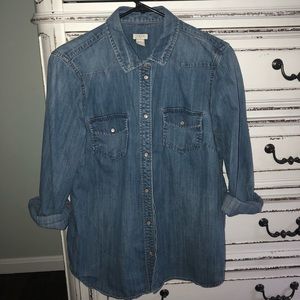 J Crew Chambray Shirt sz lg
